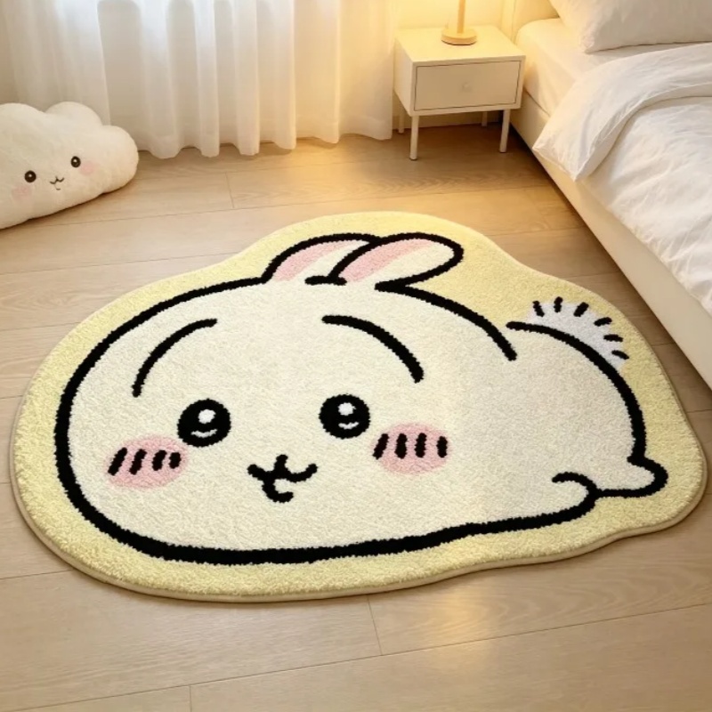 Home Bathroom Rugs - -Chiikawa Cartoon Rug Anime Hachiware Usagi