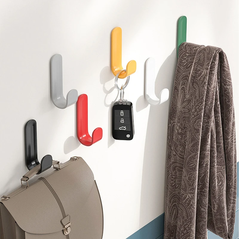 Robe Hook Adhesive - 6Pcs Self Adhesive Single Robe Hook