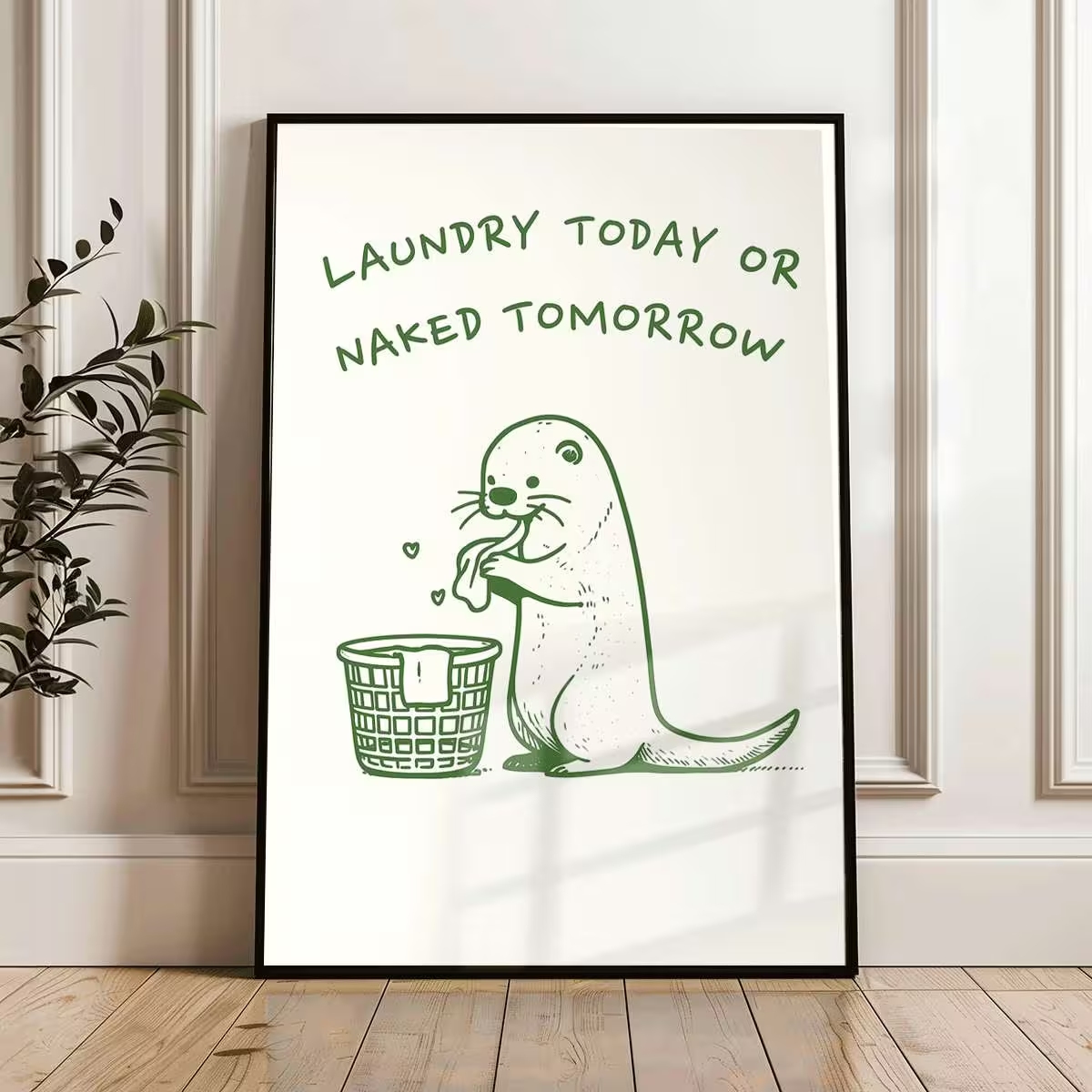 Home Bathroom Pictures - (No frame)Moder Funny Otter Laundry Today