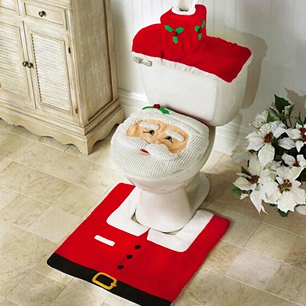 Home Bathroom Supplies - 2026 Cute Christmas Toilet Seat Covers
