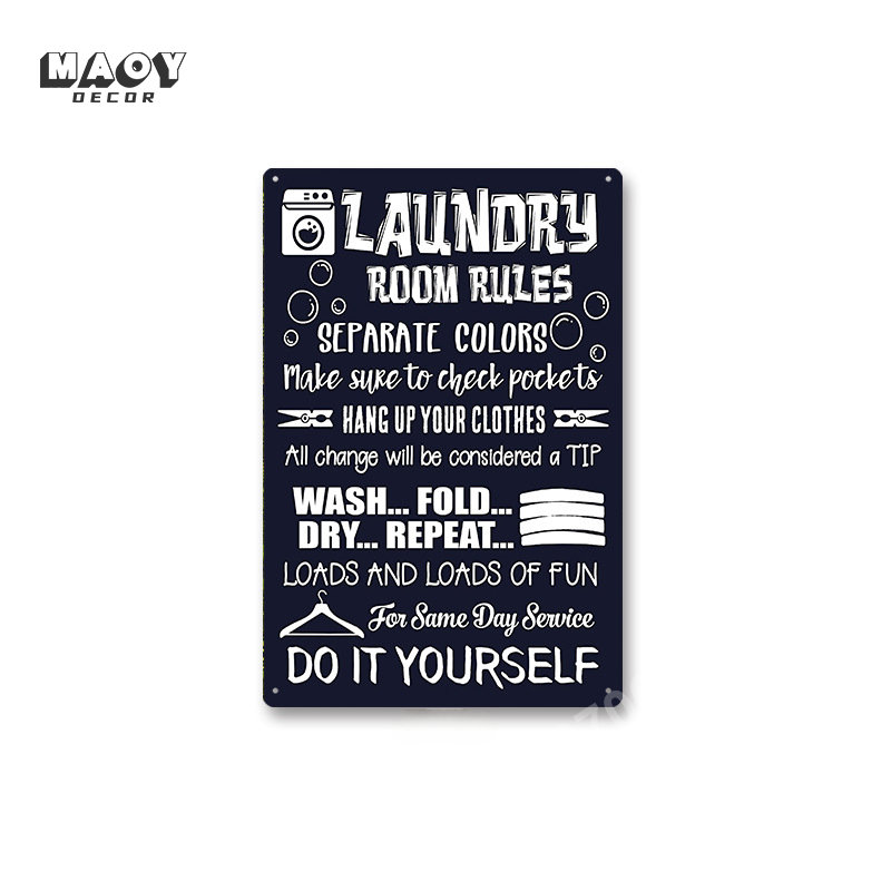 Slogan Metal Tin Sign Laundry  - Home Bathroom Furniture ulasan dan harga