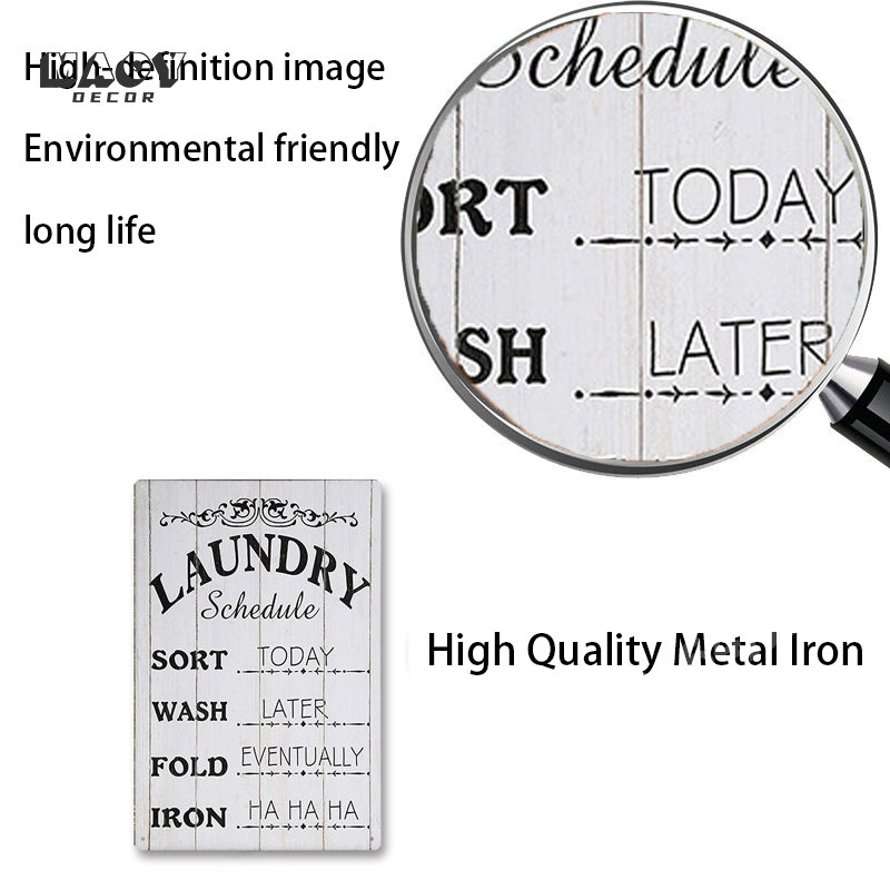 Slogan Metal Tin Sign Laundry  - Home Bathroom Furniture ulasan dan harga