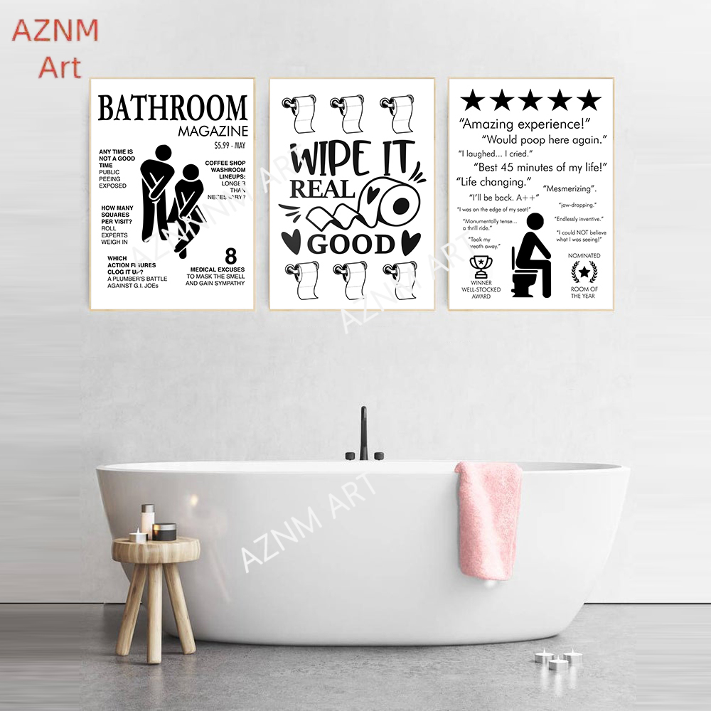 Wall Art Canvas Painting Funny - Home Bathroom Pictures ulasan dan harga