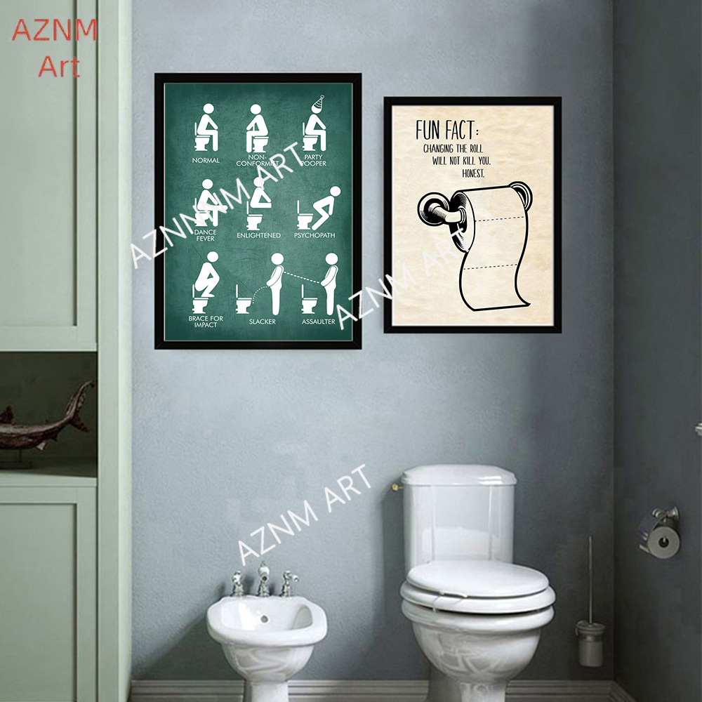 Wall Art Canvas Painting Funny - Home Bathroom Pictures ulasan dan harga
