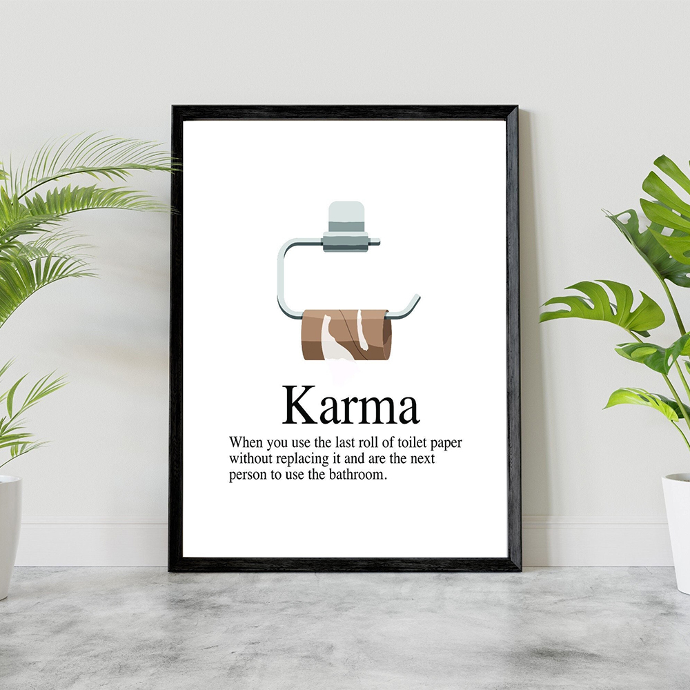 Karma Definition Poster Print  - Home Bathroom Pictures ulasan dan harga
