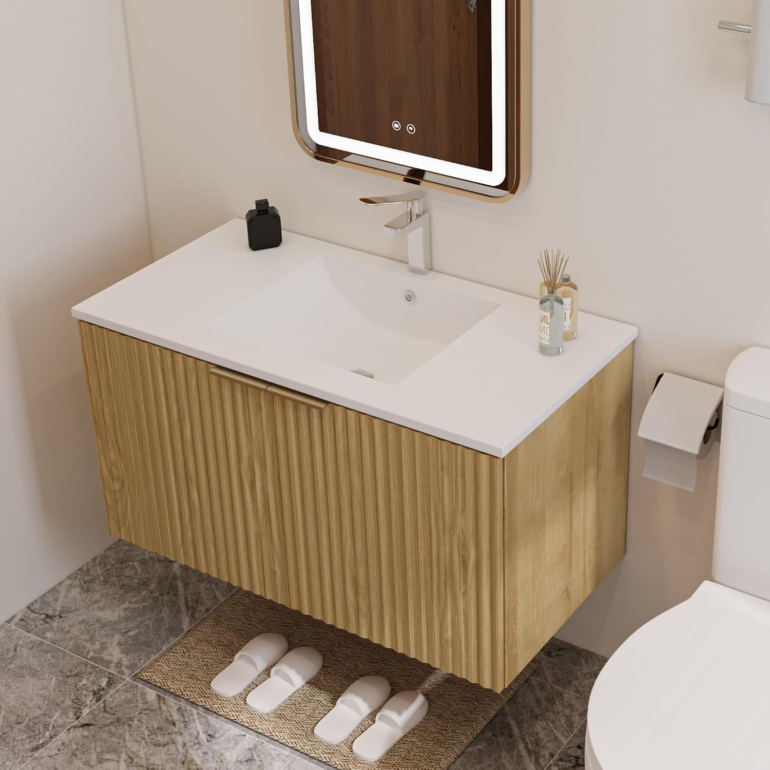 Modern Floating Bathroom Vanit - Home Bathroom Furniture ulasan dan harga