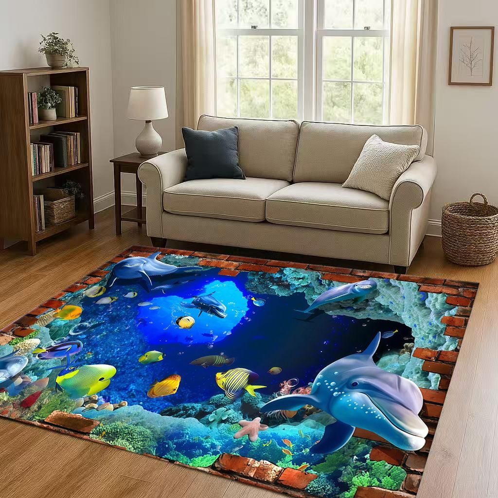 New 3D Illusion Underwater Wor - Home Bathroom Break ulasan dan harga