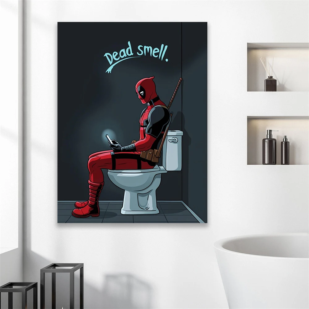 1PC  frameless Deadpool Funny  - Home Bathroom Toilet ulasan dan harga