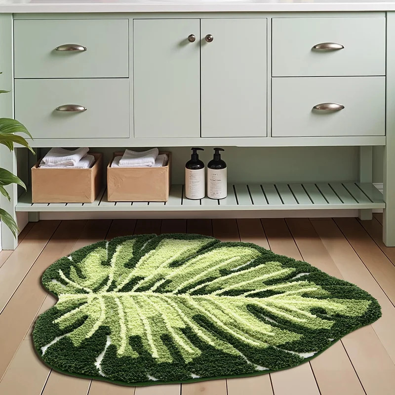 VIKAMA Non-Slip Bath Mat Green - Home Bathroom Rugs ulasan dan harga