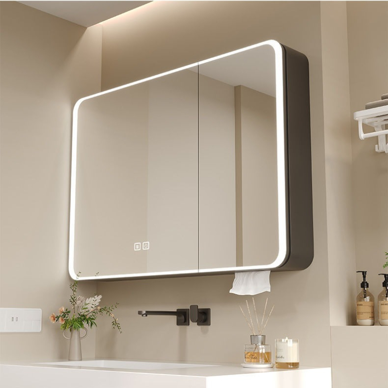 LED Bathroom Mirror Cabinet Al - Home Bathroom Furniture ulasan dan harga