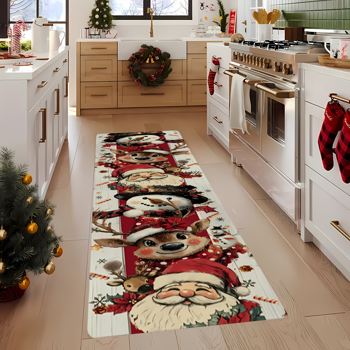 Extra-Long Red & Golden Christ - Home Bathroom Rugs ulasan dan harga