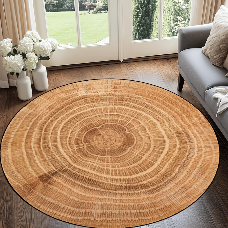 Wood Grain Tree Ring Rug Round - Home Bathroom Door Design ulasan dan harga
