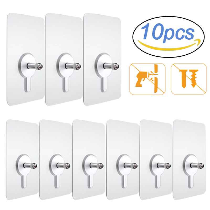 10Pcs Shelf Adhesive Wall Hook - Robe Hook Adhesive ulasan dan harga