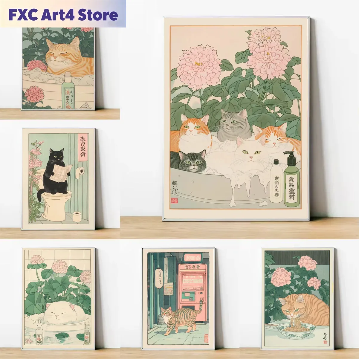 Frameless Cat in the Bathtub J - Home Bathroom Toilet ulasan dan harga