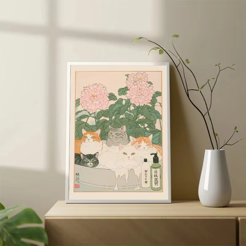 Frameless Cat in the Bathtub J - Home Bathroom Toilet ulasan dan harga