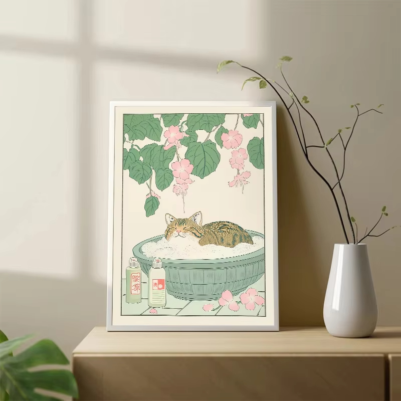 Frameless Cat in the Bathtub J - Home Bathroom Toilet ulasan dan harga