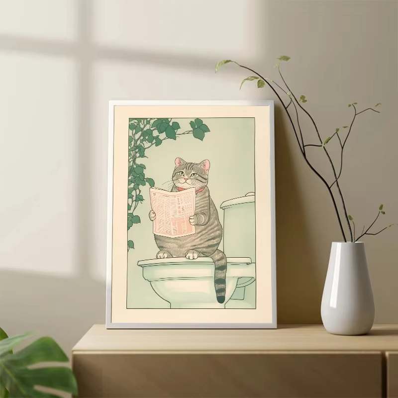 Frameless Cat in the Bathtub J - Home Bathroom Toilet ulasan dan harga