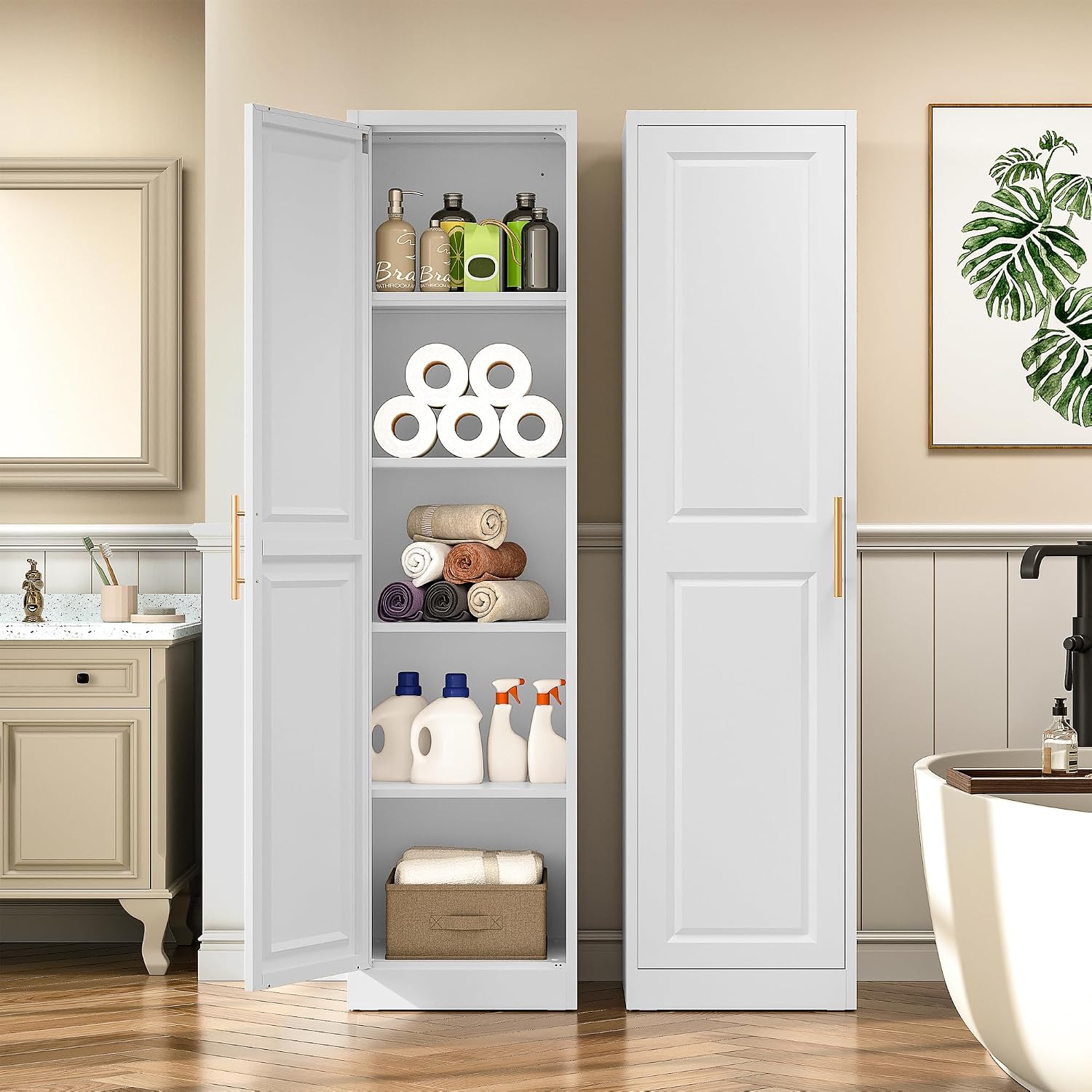 Tall Narrow Storage Cabinet Wi - Home Bathroom Furniture ulasan dan harga