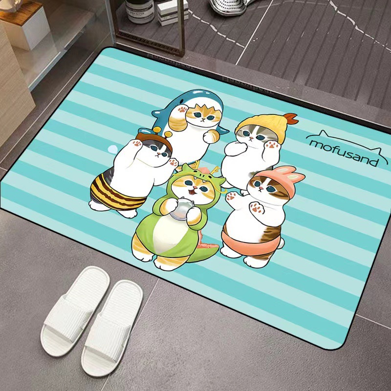 Mofusand Cartoon Diatom Mud Ab - Home Bathroom Rugs ulasan dan harga