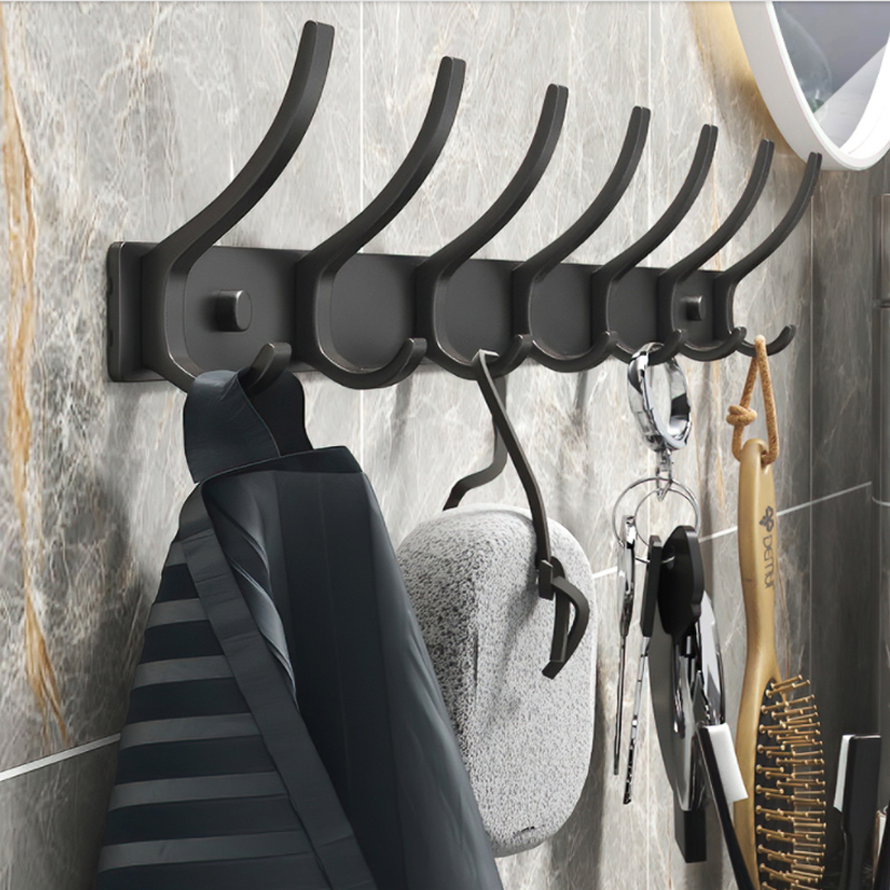Household Wall Coat Rack Black - Robe Hook Adhesive ulasan dan harga