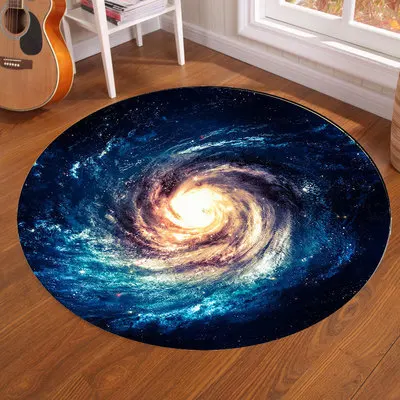 Galaxy Earth Moon Round Carpet - Home Bathroom Rugs ulasan dan harga