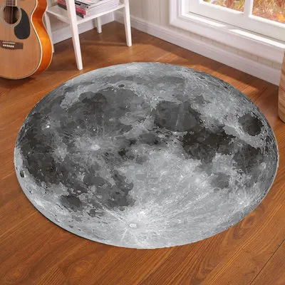 Galaxy Earth Moon Round Carpet - Home Bathroom Rugs ulasan dan harga