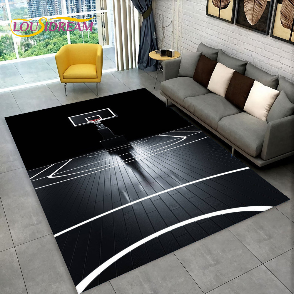 3D Basketball Cour Cartoon Are - Home Bathroom Rugs ulasan dan harga
