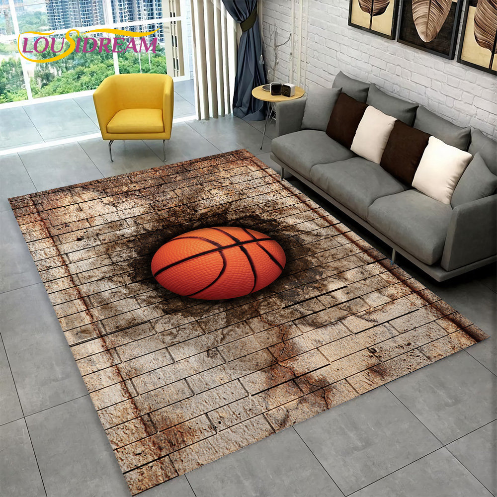 3D Basketball Cour Cartoon Are - Home Bathroom Rugs ulasan dan harga