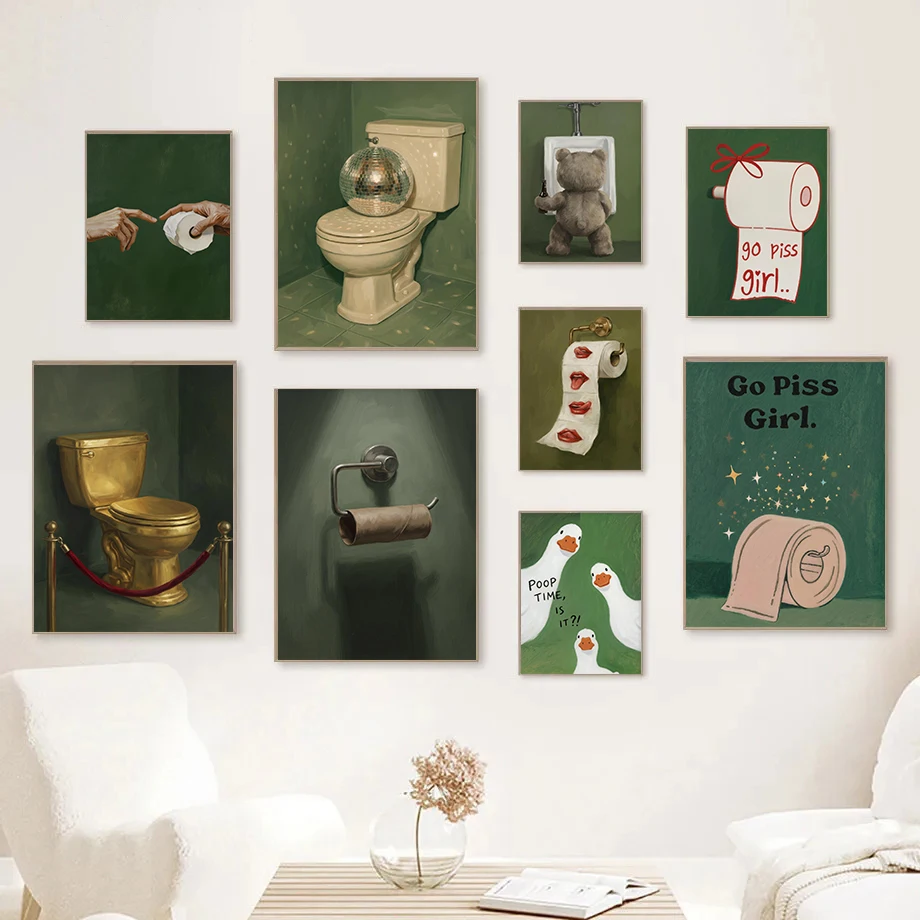 (No frame)1pcsHumorous Luxe Ba - Home Bathroom Pictures ulasan dan harga