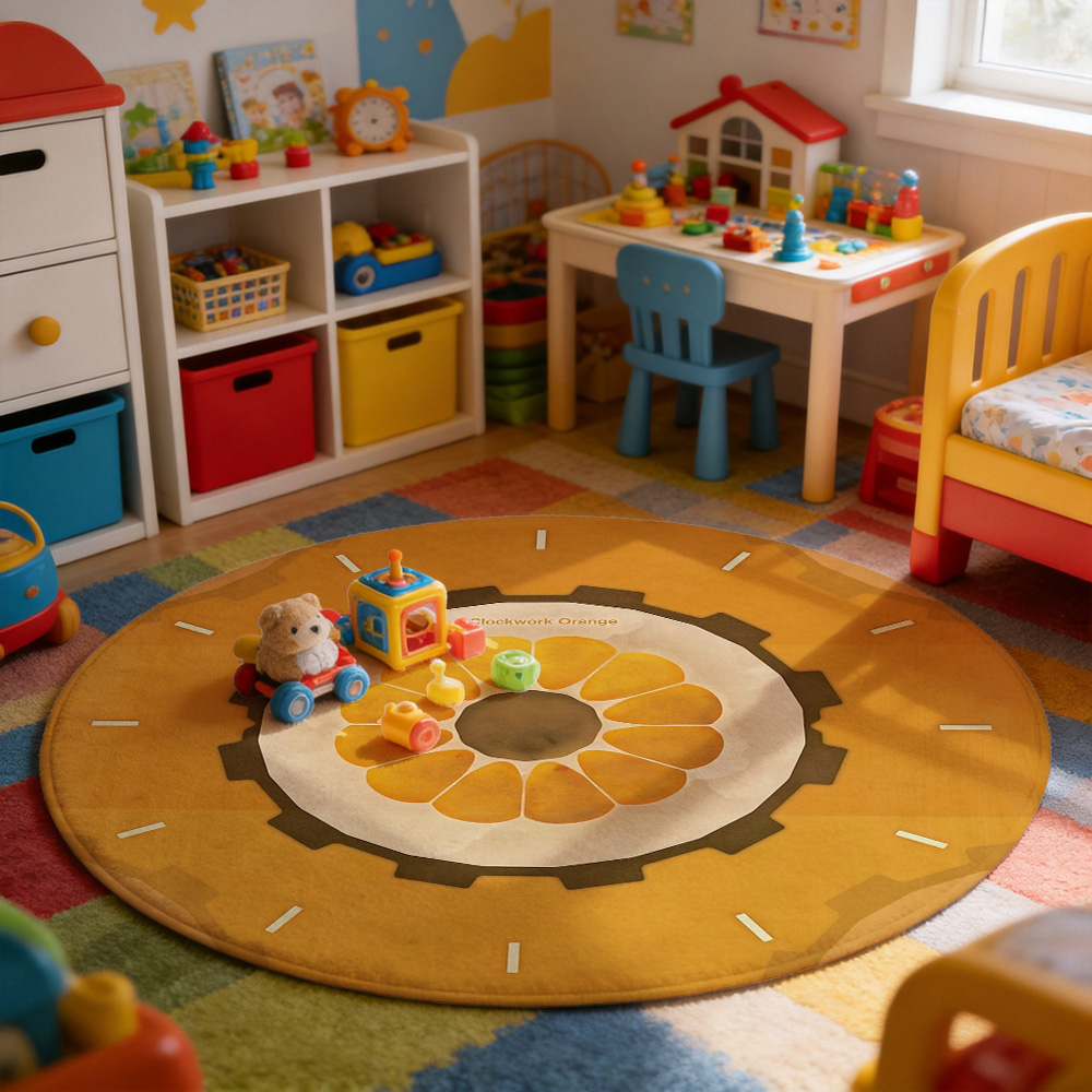 Large Round Area Rug Yellow Or - Home Bathroom Door Design ulasan dan harga