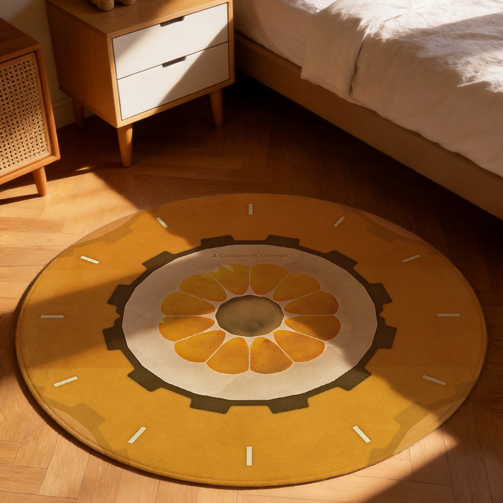 Large Round Area Rug Yellow Or - Home Bathroom Door Design ulasan dan harga