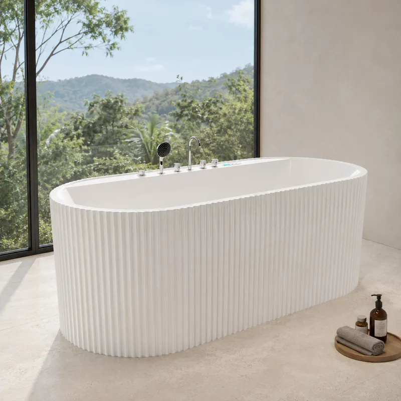 Modern Oval Acrylic Bathtub St - Home Bathroom Design Simple ulasan dan harga