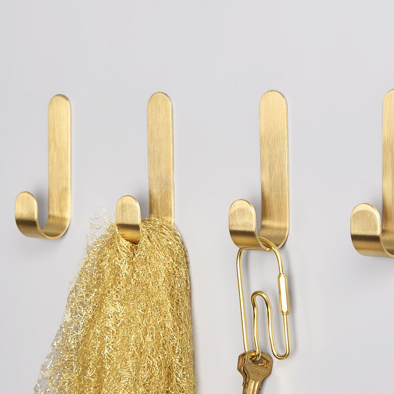 1-5pcs Brass Wall Hooks Punchi - Robe Hook Adhesive ulasan dan harga