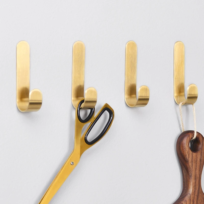 1-5pcs Brass Wall Hooks Punchi - Robe Hook Adhesive ulasan dan harga