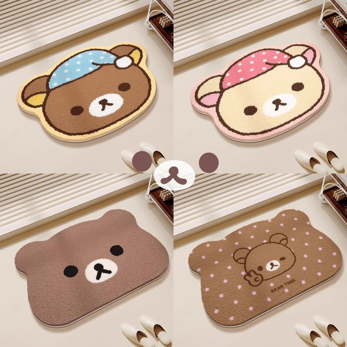 Japanese Rilakkuma Relax Bear  - Home Bathroom Rugs ulasan dan harga